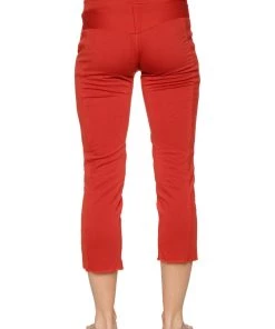 4-rth Women's 4/5 Length Zipper Pocket Capri Yoga Pant (Cinnabar)