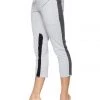 4-rth Women's 4/5 Length Zipper Pocket Capri Yoga Pant (Grey W/Charcoal & Black)