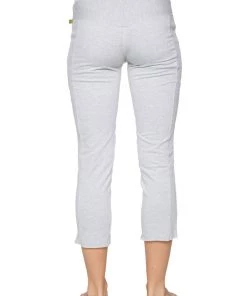 4-rth Women's 4/5 Length Zipper Pocket Capri Yoga Pant (Heather Grey)