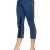 4-rth Women's 4/5 Length Zipper Pocket Capri Yoga Pant (Royal W/Charcoal & Black)