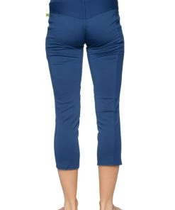 4-rth Women's 4/5 Length Zipper Pocket Capri Yoga Pant (Royal)