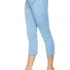 4-rth Women's 4/5 Length Zipper Pocket Capri Yoga Pant (Sky Blue)