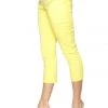 4-rth Women's 4/5 Length Zipper Pocket Capri Yoga Pant (Tropic Yellow)