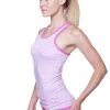 4-rth Tanks Women's All-American Racerback Tank Top (Pink&Grey Stripe W/ Berry Piping)