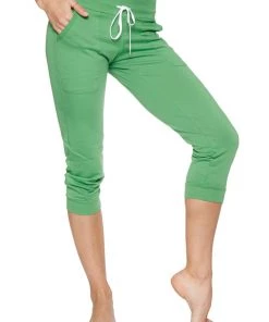 4-rth Women's Cuffed Jogger Yoga Pant (Bamboo Green) New