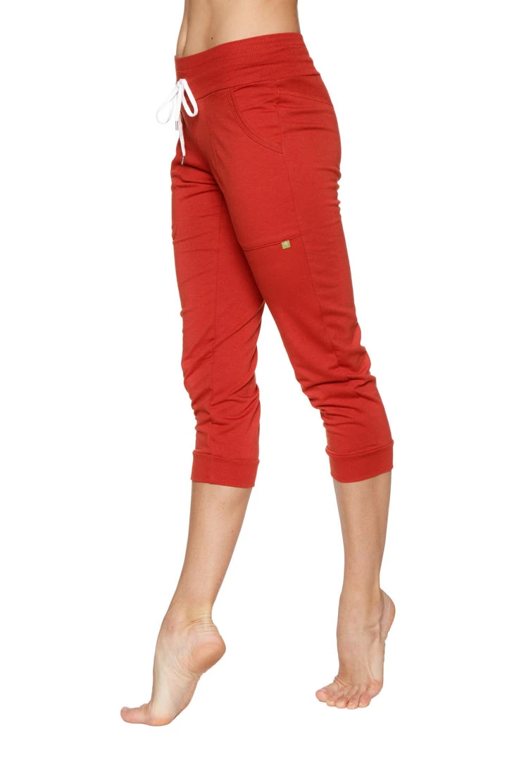 4-rth Women's Cuffed Jogger Yoga Pant (Cinnabar)