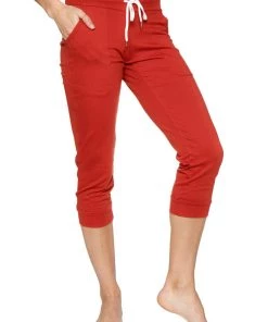 4-rth Women's Cuffed Jogger Yoga Pant (Cinnabar)