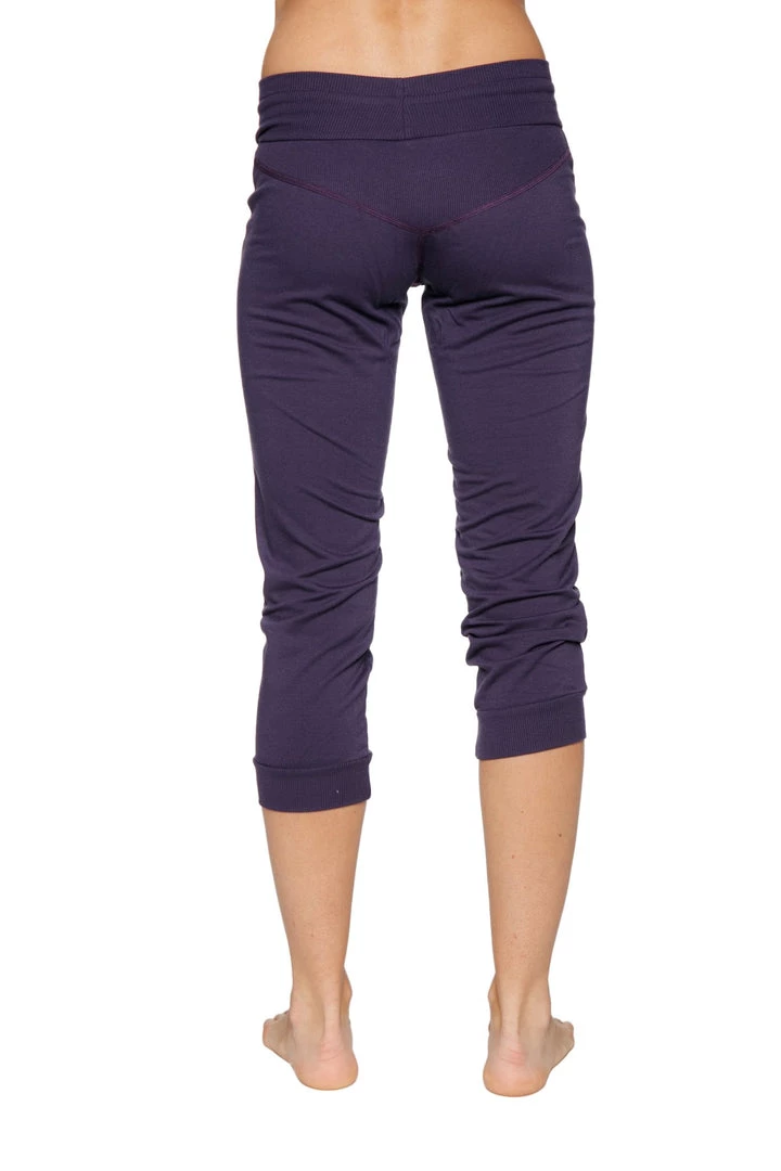 4-rth Women's Cuffed Jogger Yoga Pant (Eggplant)