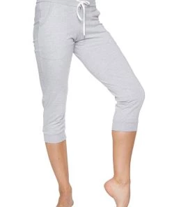 4-rth Women's Cuffed Jogger Yoga Pant (Heather GREY)