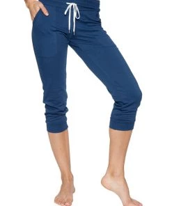 4-rth Women's Cuffed Jogger Yoga Pant (Solid Royal Blue)