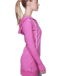 4-rth Hoodie Tops Women's Long Body Hoodie Top (Solid Berry)