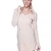4-rth Women's Long Body Hoodie Top (Solid Sand Camel Beige)
