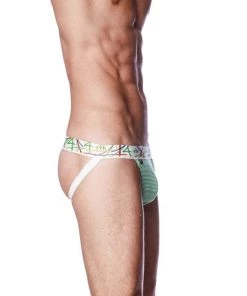 4-rth Zen Jock Strap (Green & White Stripe)