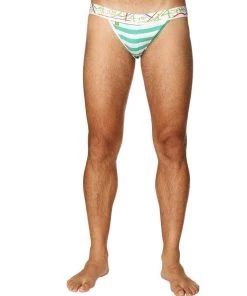 4-rth Zen Jock Strap (Nautical Green Stripe) MEN