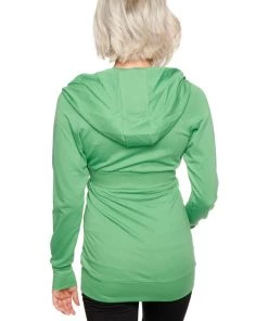 4-rth Zip-up Long Body Travel Hoodie (Bamboo Green) Hoodie Jackets