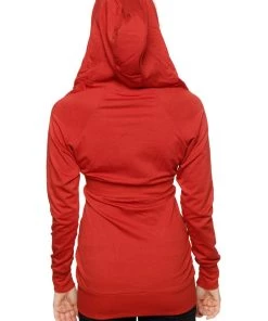 4-rth Zip-up Long Body Travel Hoodie Jacket (Cinnabar Red) Hoodie Jackets