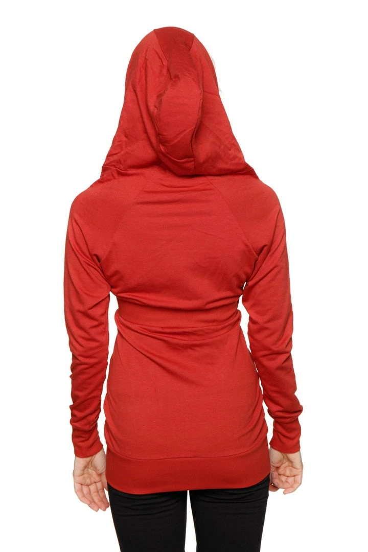 4-rth Zip-up Long Body Travel Hoodie Jacket (Cinnabar Red) Hoodie Jackets