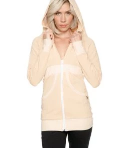 4-rth New Zip-up Long Body Travel Hoodie Jacket (Sand Beige)