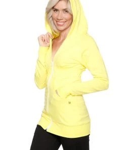 4-rth Zip-up Long Body Travel Hoodie Jacket (Tropic Yellow)