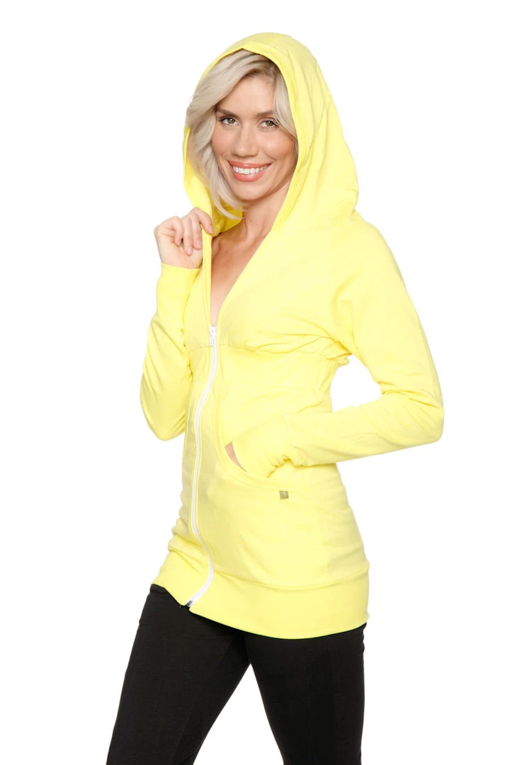 4-rth Zip-up Long Body Travel Hoodie Jacket (Tropic Yellow)